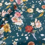 Popeline Digital Flowers - Azul Petróleo - Image 3