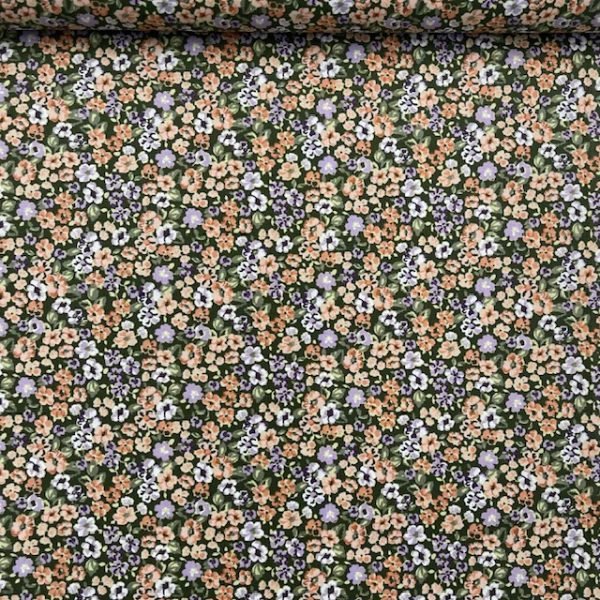 Popeline Small Flowers - Verde