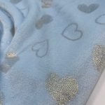 Coralina Estampada Glitter Corações - Azul