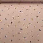 Popeline Giraffe and Leaves - Rosa