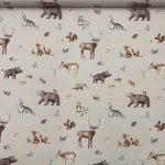 Popeline Forest Animals - Bege