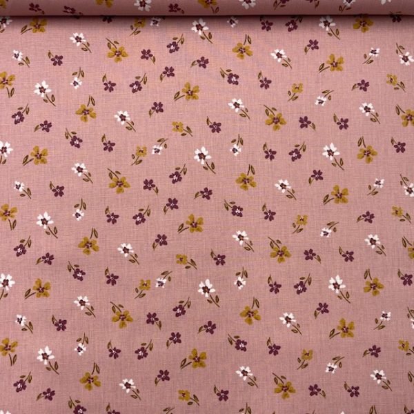 Popeline Small Flowers - Rosa