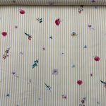 Popeline Stripes Flowers - Amarelo