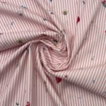 Popeline Stripes Flowers - Rosa - Image 2