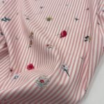 Popeline Stripes Flowers - Rosa - Image 3