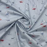 Popeline Stripes Marine - Azul Claro - Image 2