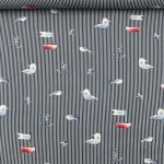 Popeline Stripes Marine - Azul Marinho