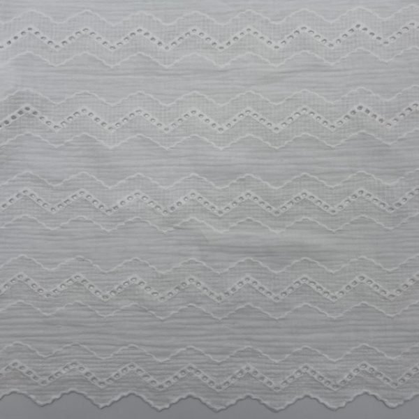 Bordado de Barra Gauze Dupla - Branco