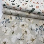 Canvas Digital Flowers and Leaves - Branco - Image 4