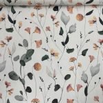 Canvas Digital Flowers and Leaves - Branco