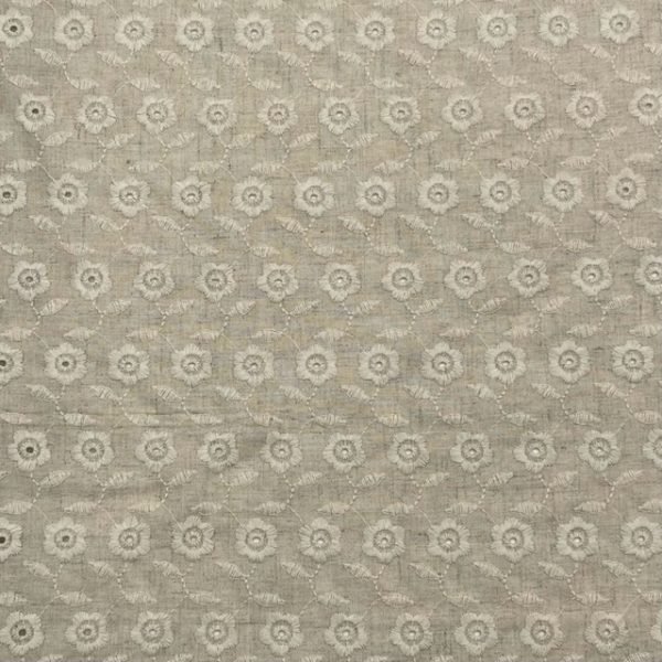 Linho Viscose Bordado - Bege