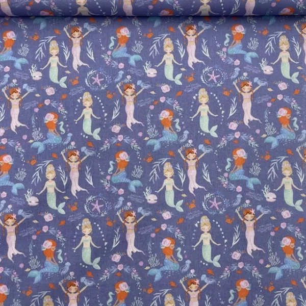 Popeline Sereia - Azul