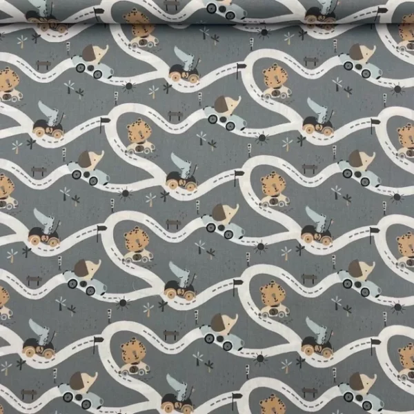 Popeline Animals Race - Verde