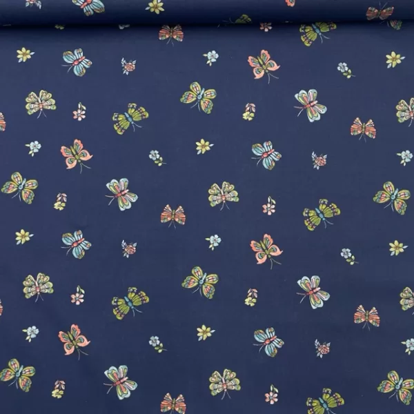 Popeline Butterflie - Azul