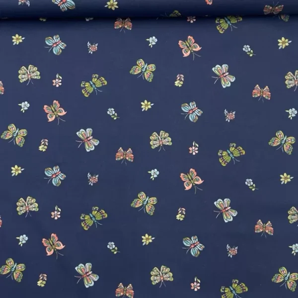 Popeline Butterflie - Azul