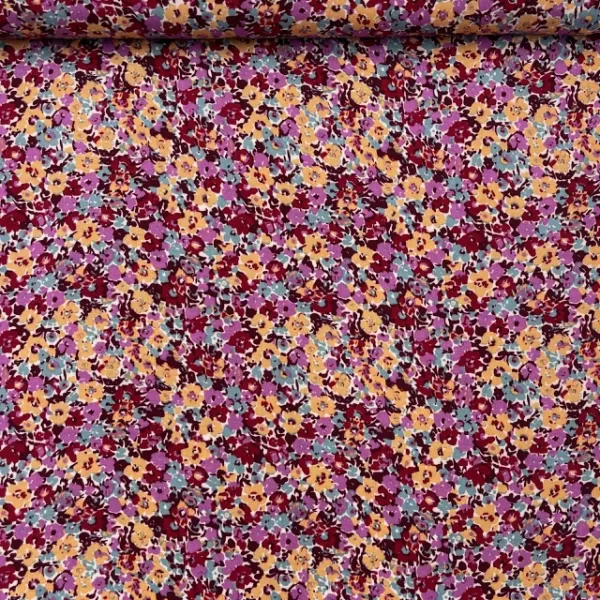 Viscose Little Flower - Azul