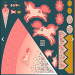 Popeline Unicorn Painel 1mt x 1,40 mt