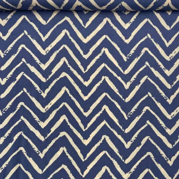 Viscose Zig Zag - Azul