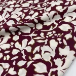 Viscose c/ Elastano Flower - Bordeaux - Image 3
