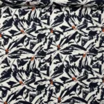 Crepe Twill Black Flower