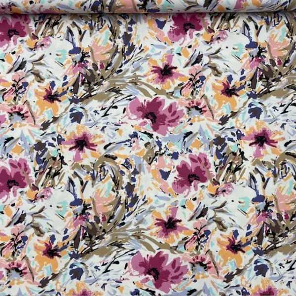 Crepe Twill Paint Flower