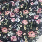 Popeline Flowers - Preto - Image 3