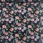 Popeline Flowers - Preto