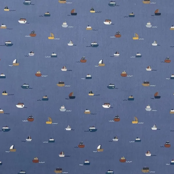 Popeline Resianada Boat - Azul