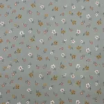 Popeline Resinada Flowers - Verde