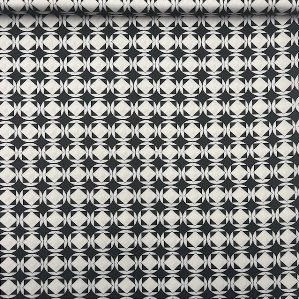Seda Crepe Geometric - Black White