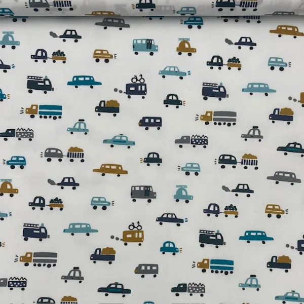 Popeline Cars - Branco