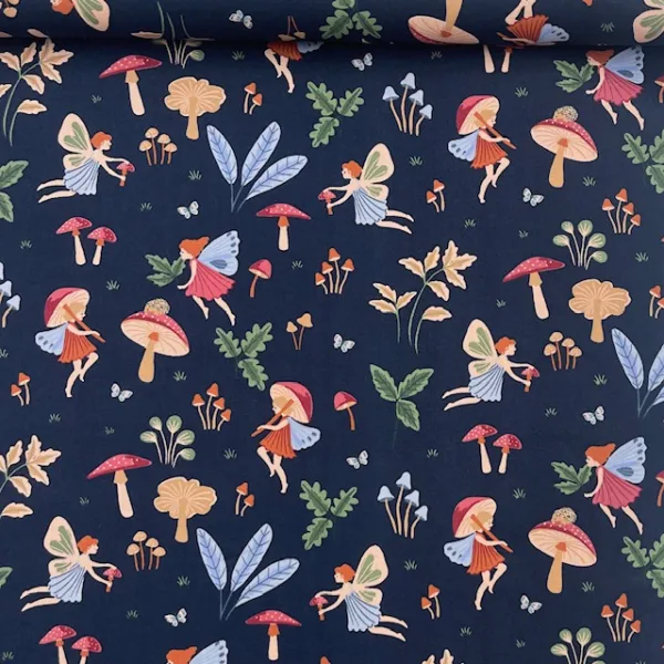 Popeline Fada - Azul Marinho