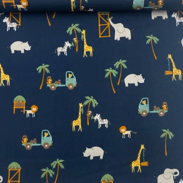 Popeline Jungle - Azul