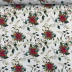 Popeline Natal - Red Flowers