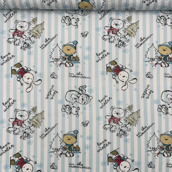 Popelines Stripes Love Winter