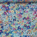 Linho Viscose Happy Flowers - Azul