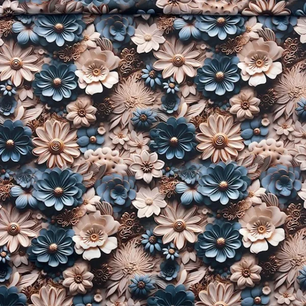 Seda c/ Lycra Estampada 3D Italiana