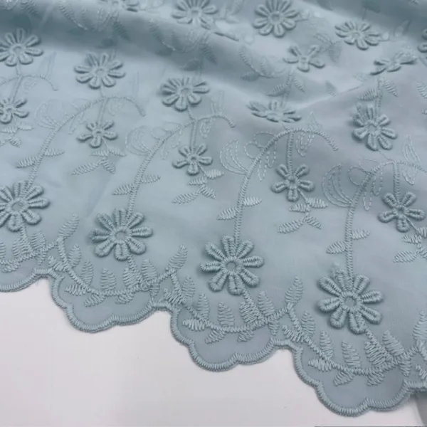 Bordado Inglês 3d - Azul