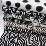 Linho Viscose Leaves - Preto - Image 4