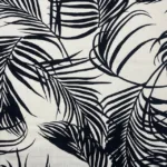 Linho Viscose Big Leaves - Preto