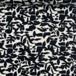 Linho Viscose Leaves - Preto