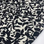 Linho Viscose Leaves - Preto - Image 3