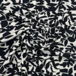 Linho Viscose Leaves - Preto - Image 2