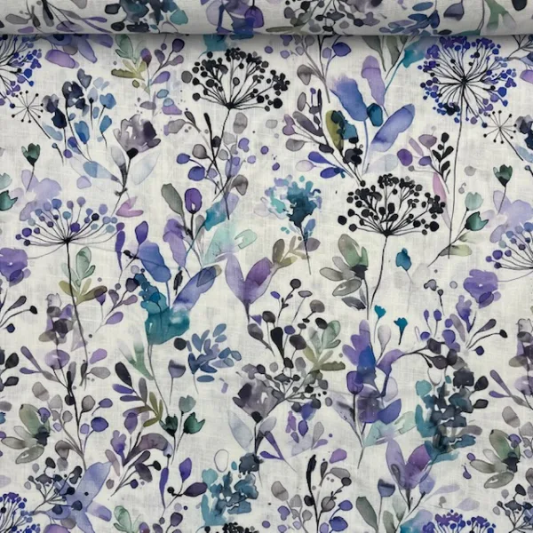 Linho Peony Roses - Azul