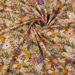 Popeline Flower Fest - Branco / Lilás - Image 3