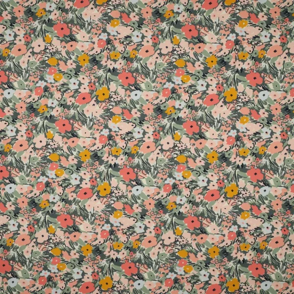 Popeline Flower Fest - Crú / Rosa