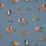 Popeline Forest Animals - Azul