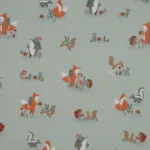 Popeline Forest Animals - Verde Menta