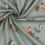 Popeline Forest Animals - Verde Menta - Image 3