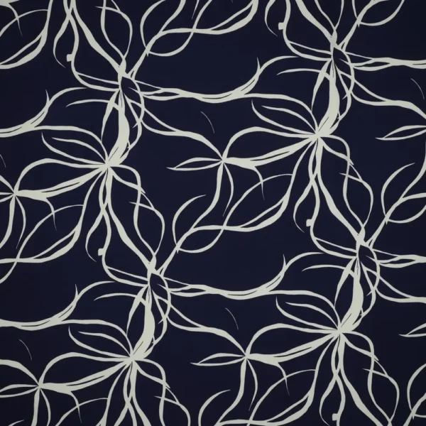 Viscose Abstract Flowers - Azul